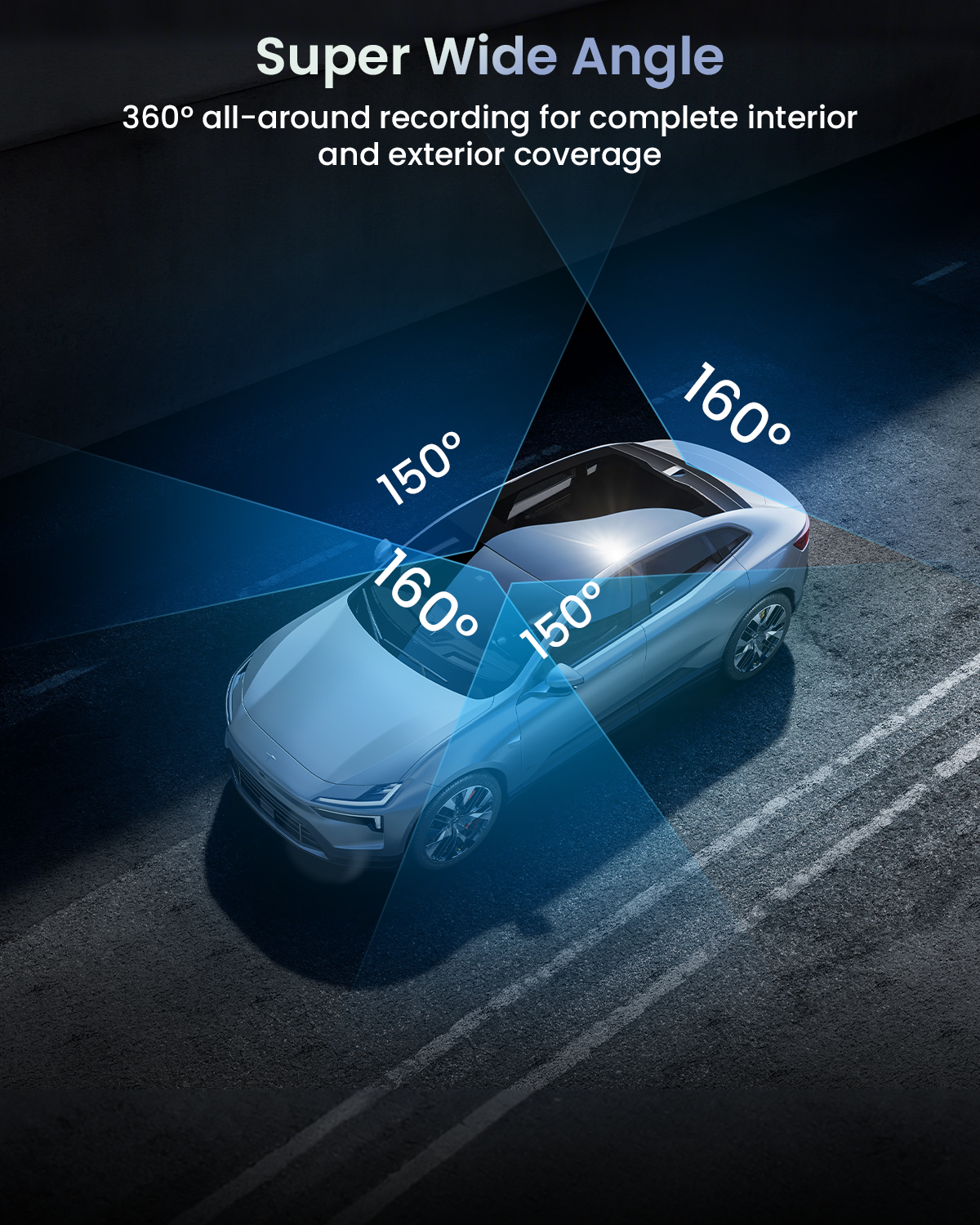 C4 PRO 4 Channel 360° Dash Camera for Cars, STARVIS 2 IMX675, 2.7K+1080P*2+2K, Front Rear Inside Dash Cam, 5G WiFi GPS, Voice Control, Optional CPL, IR Night Vision, 24/7 Parking Mode, with 128GB Card