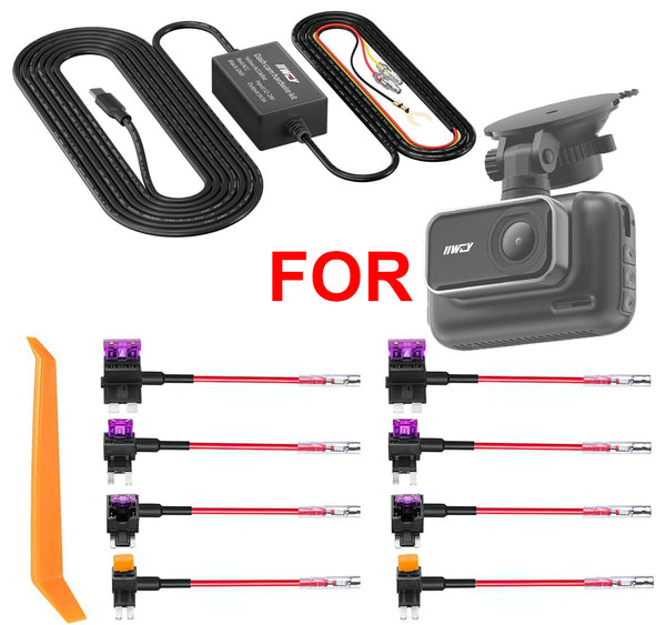 Dash Cam Hard Wire Kit for IIWEY Q5 Model, 4 Meter Dashboard Camera Car Charger Cable Kit, 12V- 24V to 5V, Power Adapter with LP/Mini/ATO/Micro2 Fuse for Dash Cam