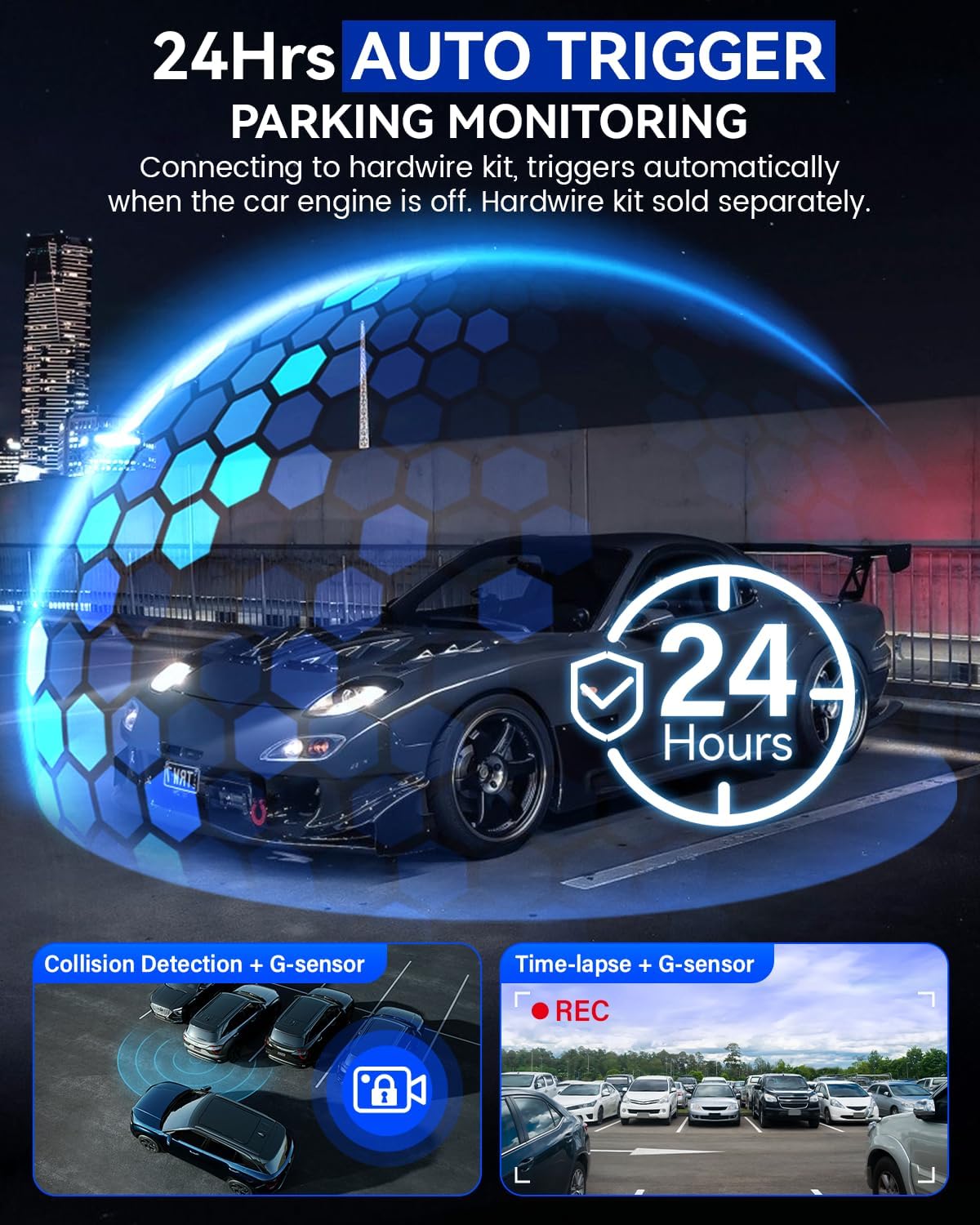 IIWEY Dual Channel 4K Dash Cam Front Rear, 3 Inch IPS Screen, 5G WiFi 64GB SD Card Included, 4K 2160P Dash Camera for Car, Dual Camera HDR Night Vision, 24H Parking Mode, 170° Wide Angle View (Q5)