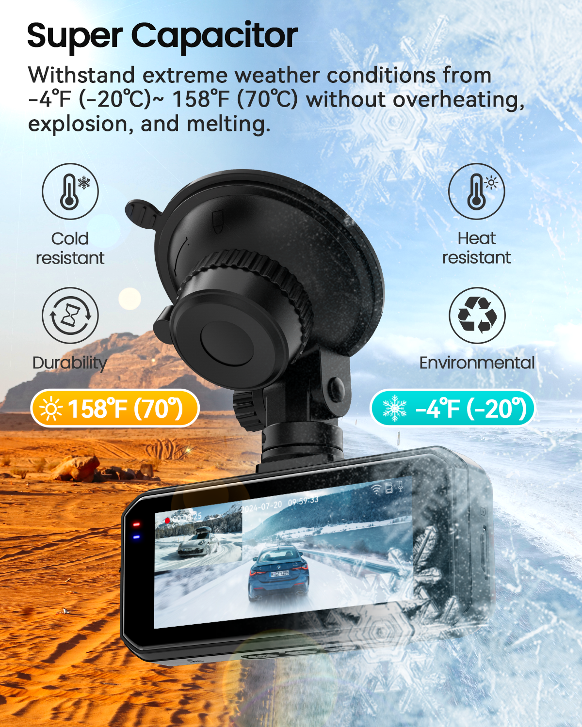 IIWEY N4 4K Front and Rear Dash Cam