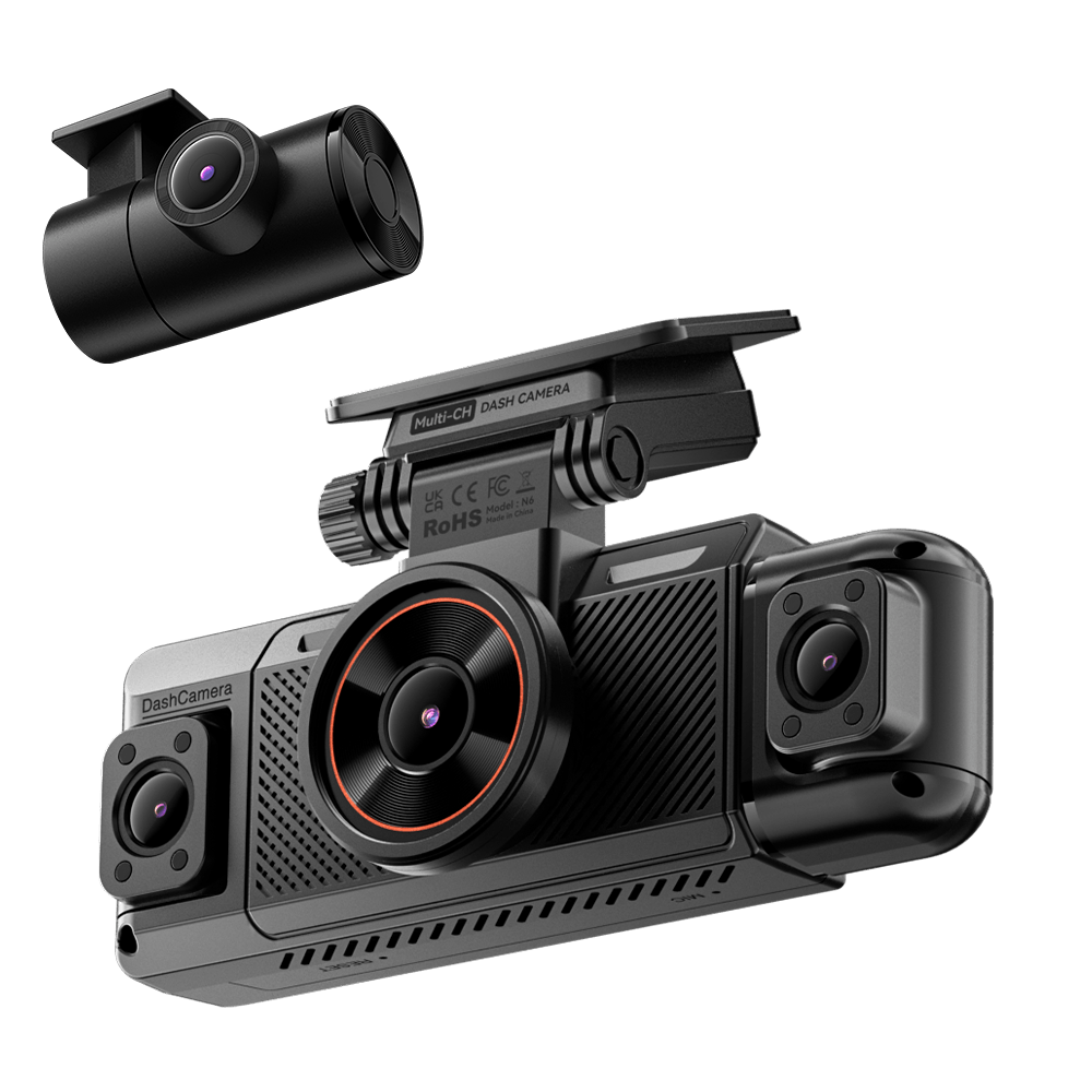 IIWEY N6 360° Dash Cam (4-Channel) | Front, Rear & Inside Car Camera with WiFi-6 & GPS